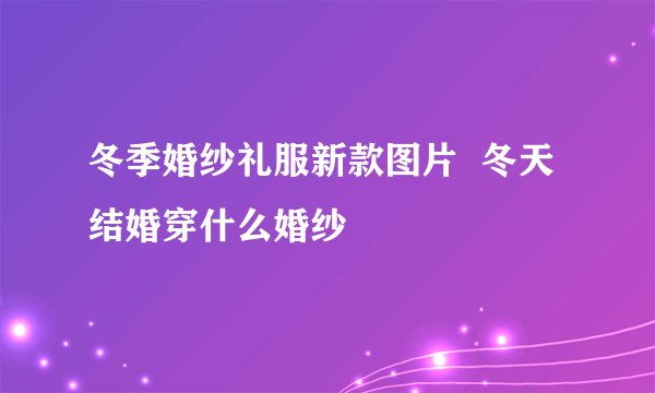 冬季婚纱礼服新款图片  冬天结婚穿什么婚纱