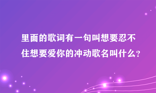 里面的歌词有一句叫想要忍不住想要爱你的冲动歌名叫什么？