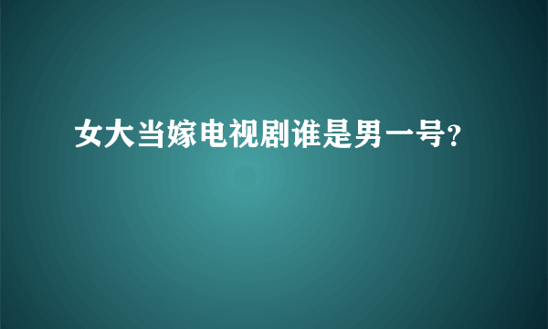 女大当嫁电视剧谁是男一号？