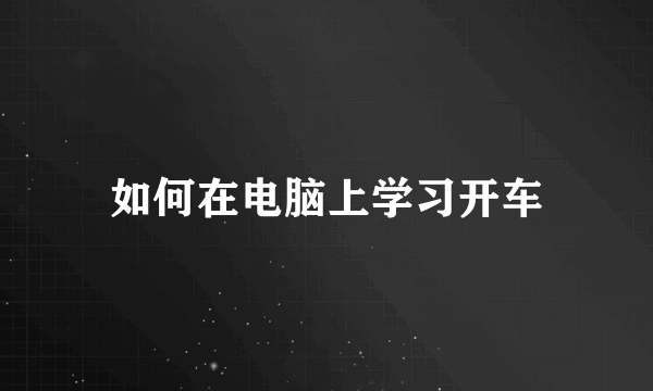 如何在电脑上学习开车