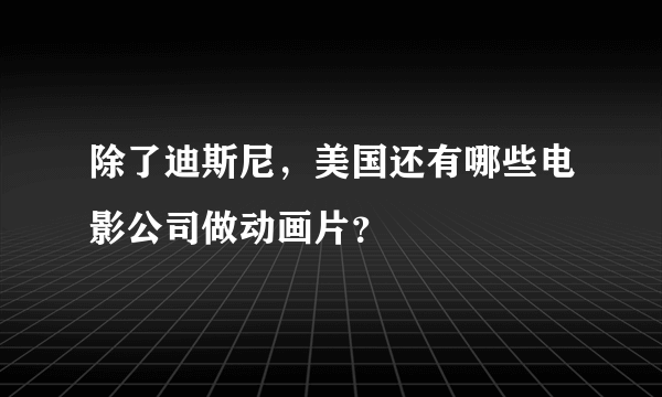 除了迪斯尼，美国还有哪些电影公司做动画片？