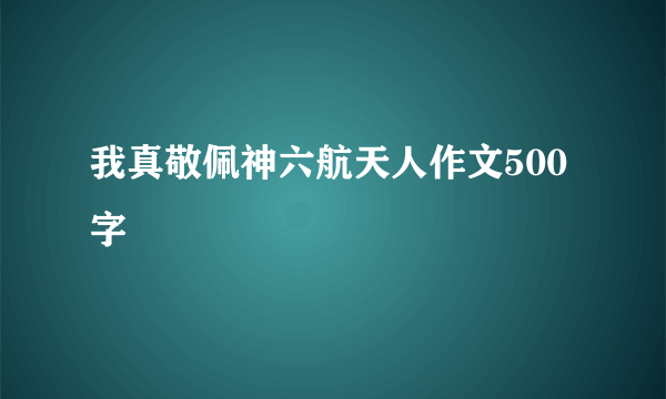 我真敬佩神六航天人作文500字