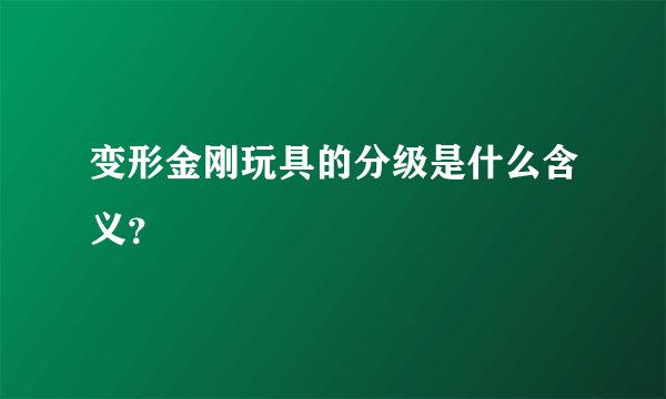 变形金刚玩具的分级是什么含义？