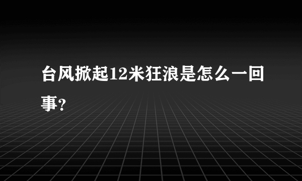 台风掀起12米狂浪是怎么一回事？