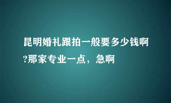 昆明婚礼跟拍一般要多少钱啊?那家专业一点，急啊