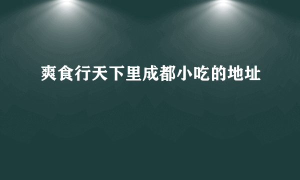 爽食行天下里成都小吃的地址