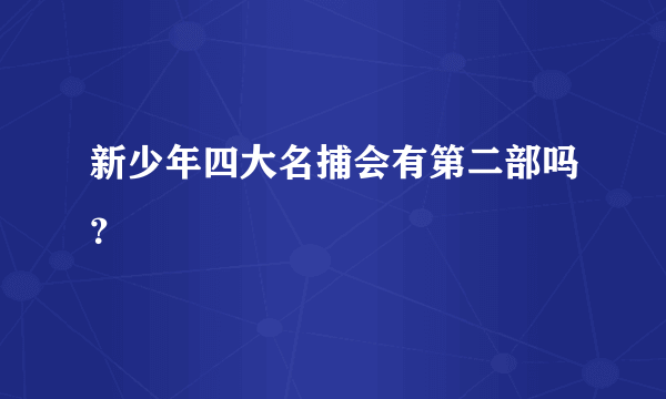 新少年四大名捕会有第二部吗？