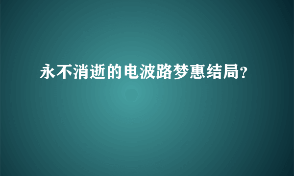 永不消逝的电波路梦惠结局？