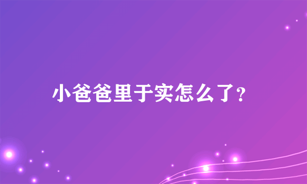 小爸爸里于实怎么了？