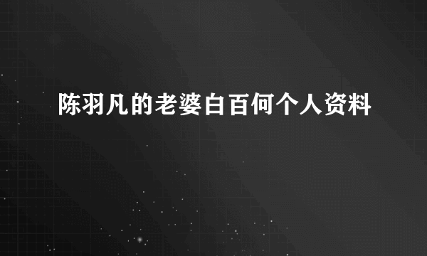 陈羽凡的老婆白百何个人资料