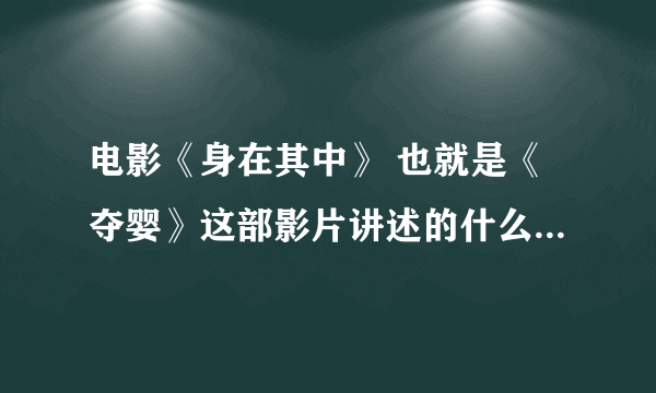 电影《身在其中》 也就是《夺婴》这部影片讲述的什么意思，啊，看不太明白啊？