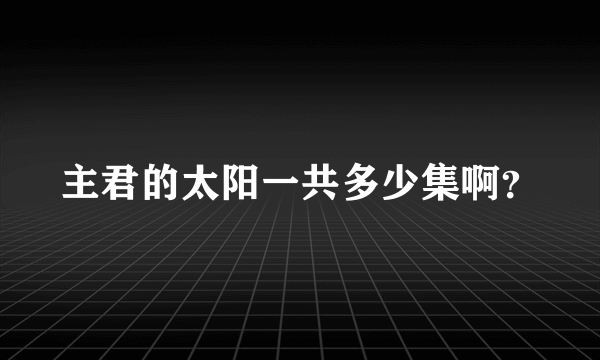 主君的太阳一共多少集啊？