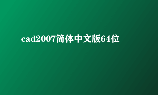 cad2007简体中文版64位