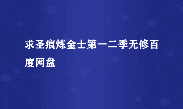 求圣痕炼金士第一二季无修百度网盘