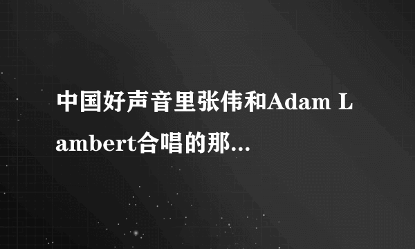 中国好声音里张伟和Adam Lambert合唱的那首英文歌叫什么?