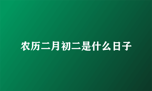 农历二月初二是什么日子