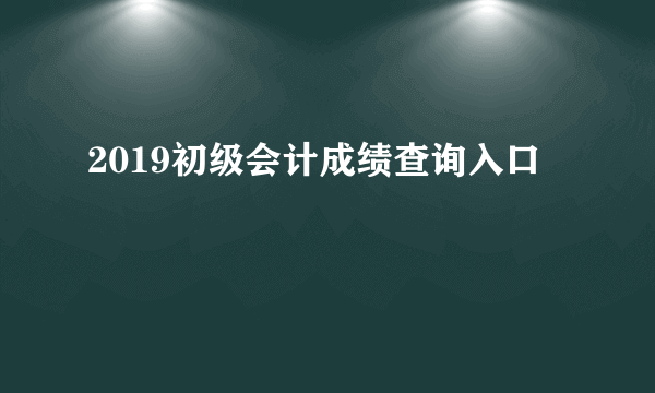 2019初级会计成绩查询入口