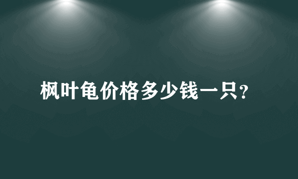 枫叶龟价格多少钱一只？