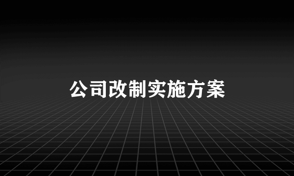 公司改制实施方案