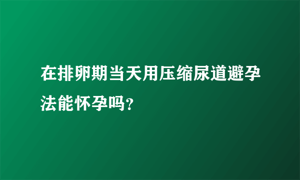 在排卵期当天用压缩尿道避孕法能怀孕吗？