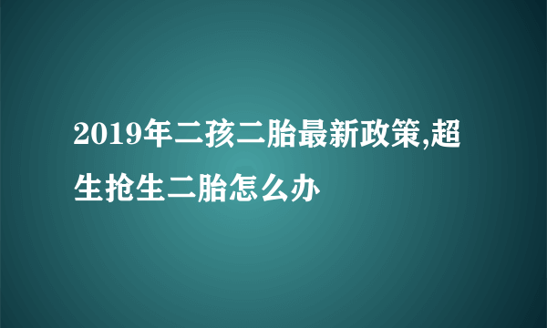 2019年二孩二胎最新政策,超生抢生二胎怎么办