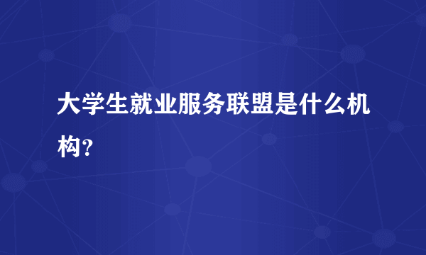 大学生就业服务联盟是什么机构？