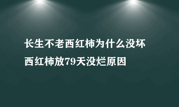 长生不老西红柿为什么没坏 西红柿放79天没烂原因