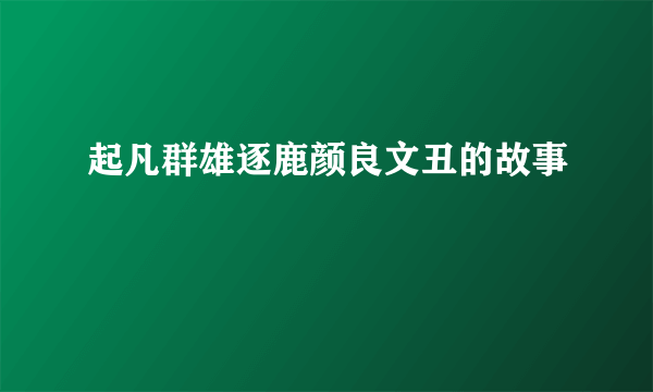 起凡群雄逐鹿颜良文丑的故事