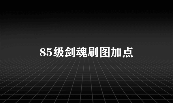 85级剑魂刷图加点