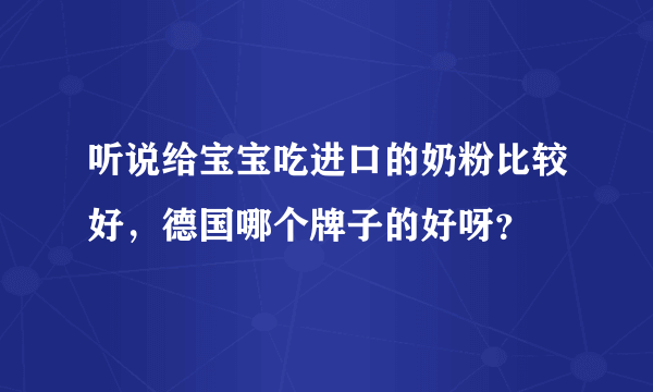 听说给宝宝吃进口的奶粉比较好，德国哪个牌子的好呀？