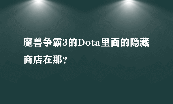 魔兽争霸3的Dota里面的隐藏商店在那？