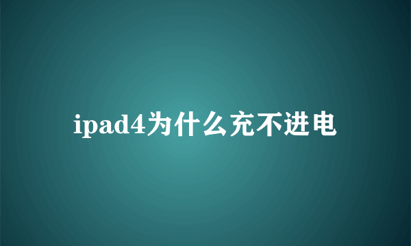 ipad4为什么充不进电