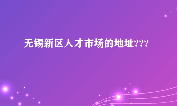 无锡新区人才市场的地址???