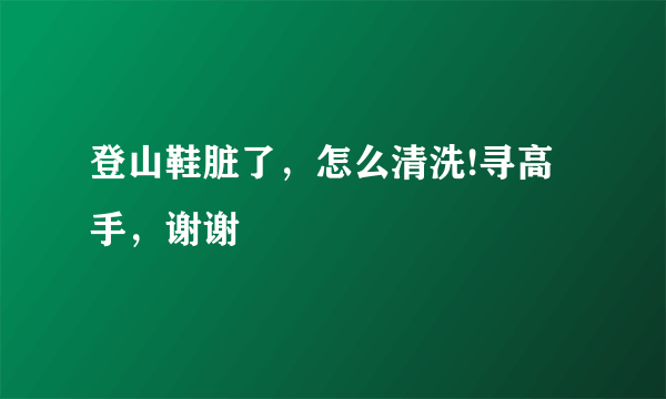 登山鞋脏了，怎么清洗!寻高手，谢谢