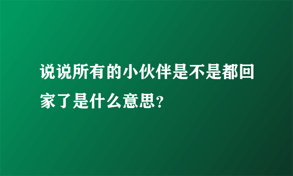 说说所有的小伙伴是不是都回家了是什么意思？