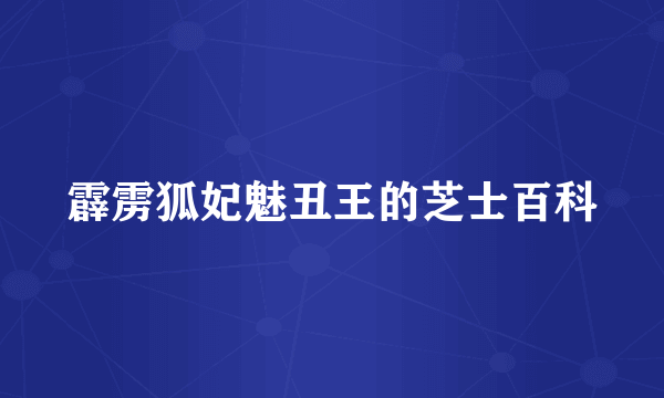 霹雳狐妃魅丑王的芝士百科