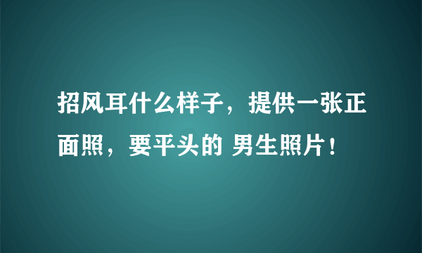 招风耳什么样子，提供一张正面照，要平头的 男生照片！