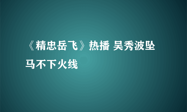 《精忠岳飞》热播 吴秀波坠马不下火线