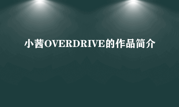 小茜OVERDRIVE的作品简介