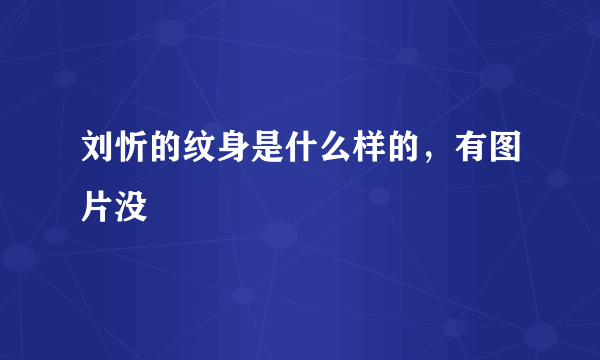 刘忻的纹身是什么样的，有图片没