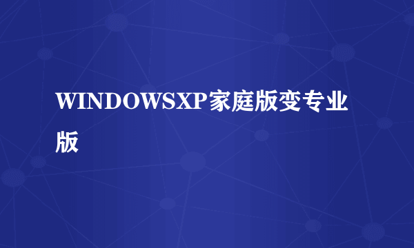 WINDOWSXP家庭版变专业版