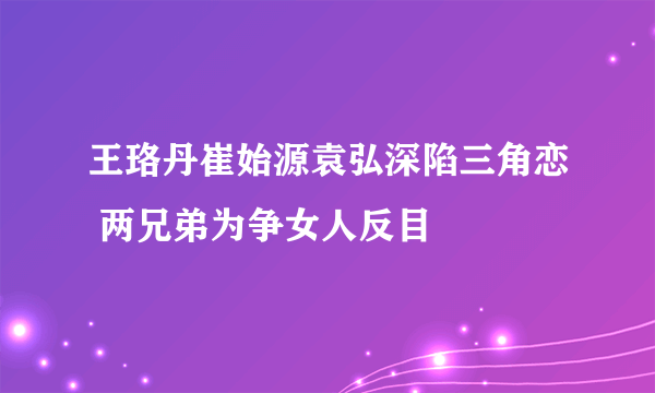 王珞丹崔始源袁弘深陷三角恋 两兄弟为争女人反目