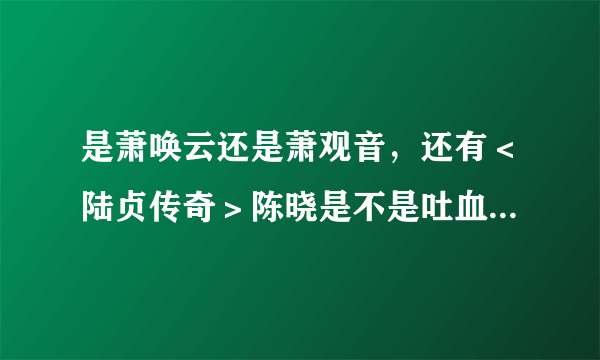 是萧唤云还是萧观音，还有＜陆贞传奇＞陈晓是不是吐血身亡了，杨蓉结局