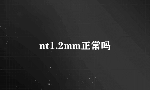 nt1.2mm正常吗