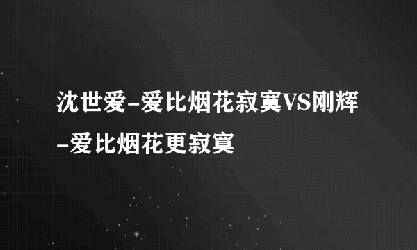 沈世爱-爱比烟花寂寞VS刚辉-爱比烟花更寂寞