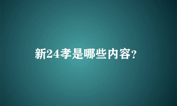 新24孝是哪些内容？