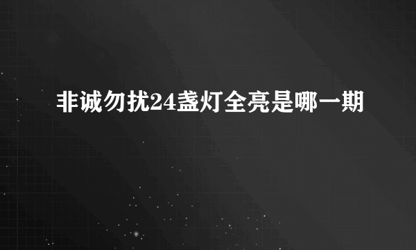 非诚勿扰24盏灯全亮是哪一期