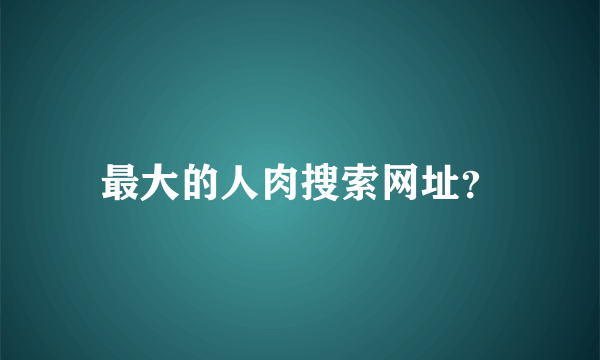 最大的人肉搜索网址？