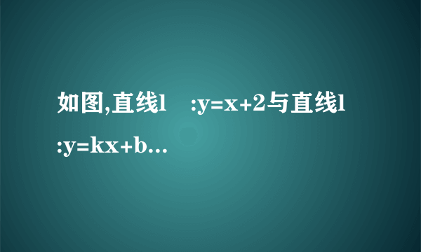 如图,直线l₁:y=x+2与直线l₂:y=kx+b相交于点P(1,m)