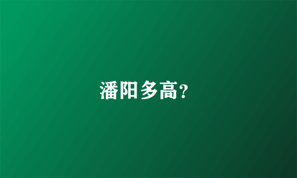 潘阳多高？